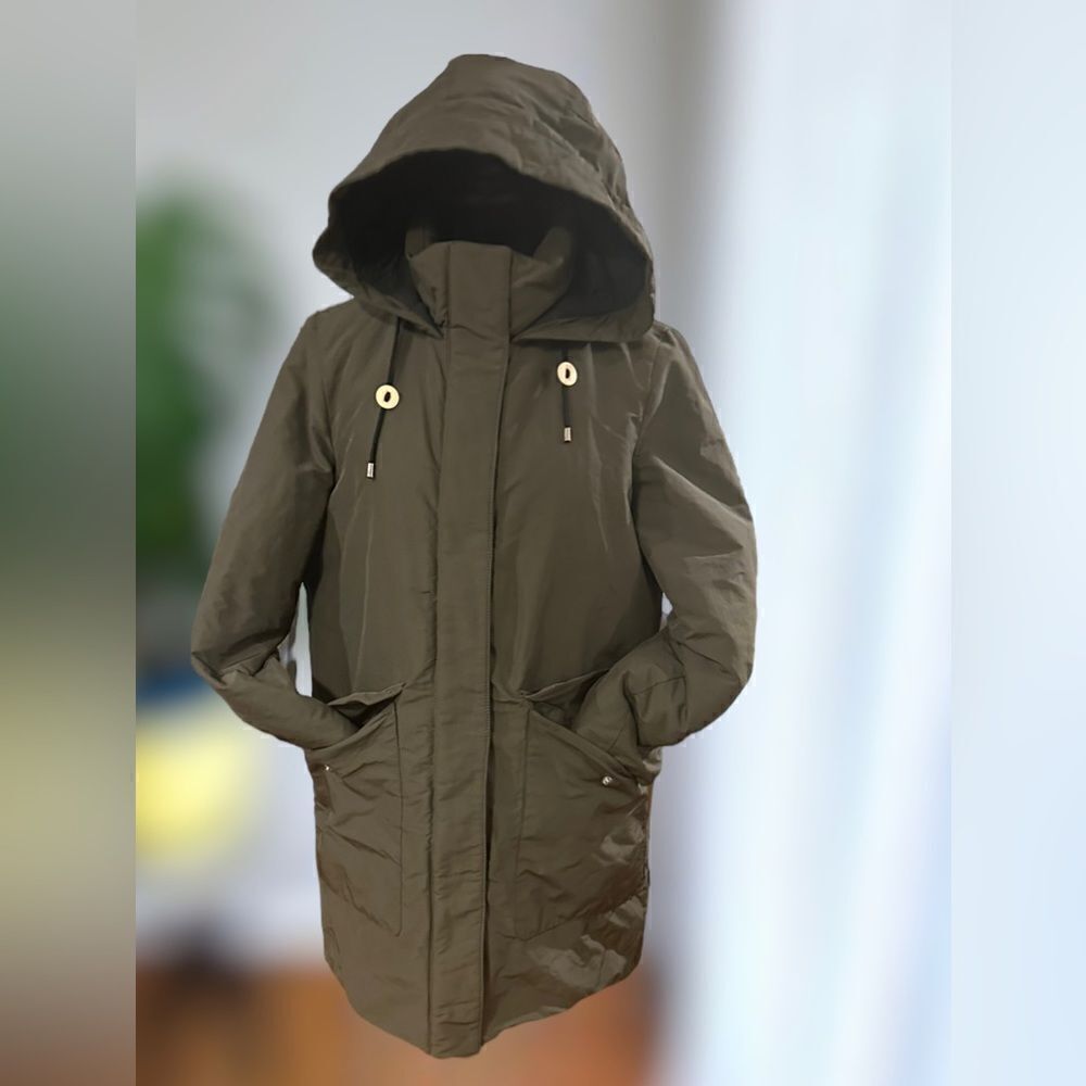 Zara Outerwear Hooded Winter Snow Ski Quilted Parka Size M - Picture 5 of 16